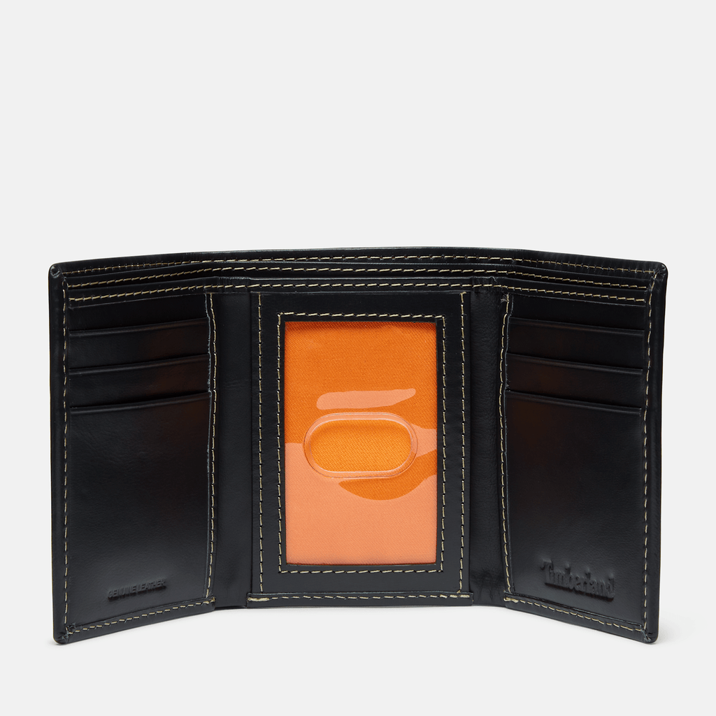 Mens Durham Leather Trifold Wallet TBL Black ALT1
