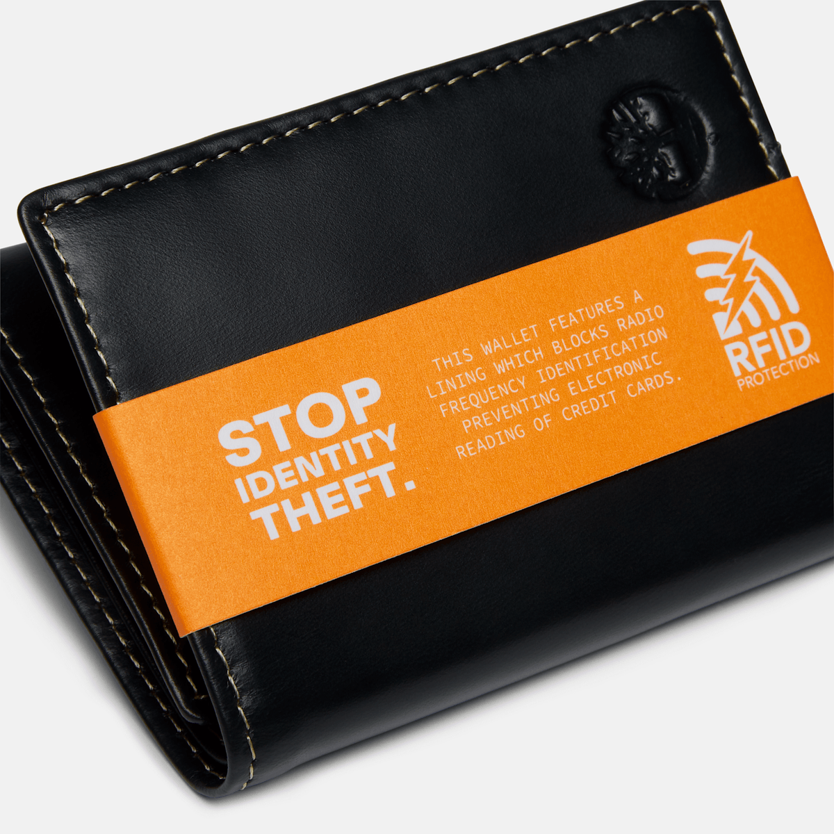 Mens Durham Leather Trifold Wallet TBL Black ALT2