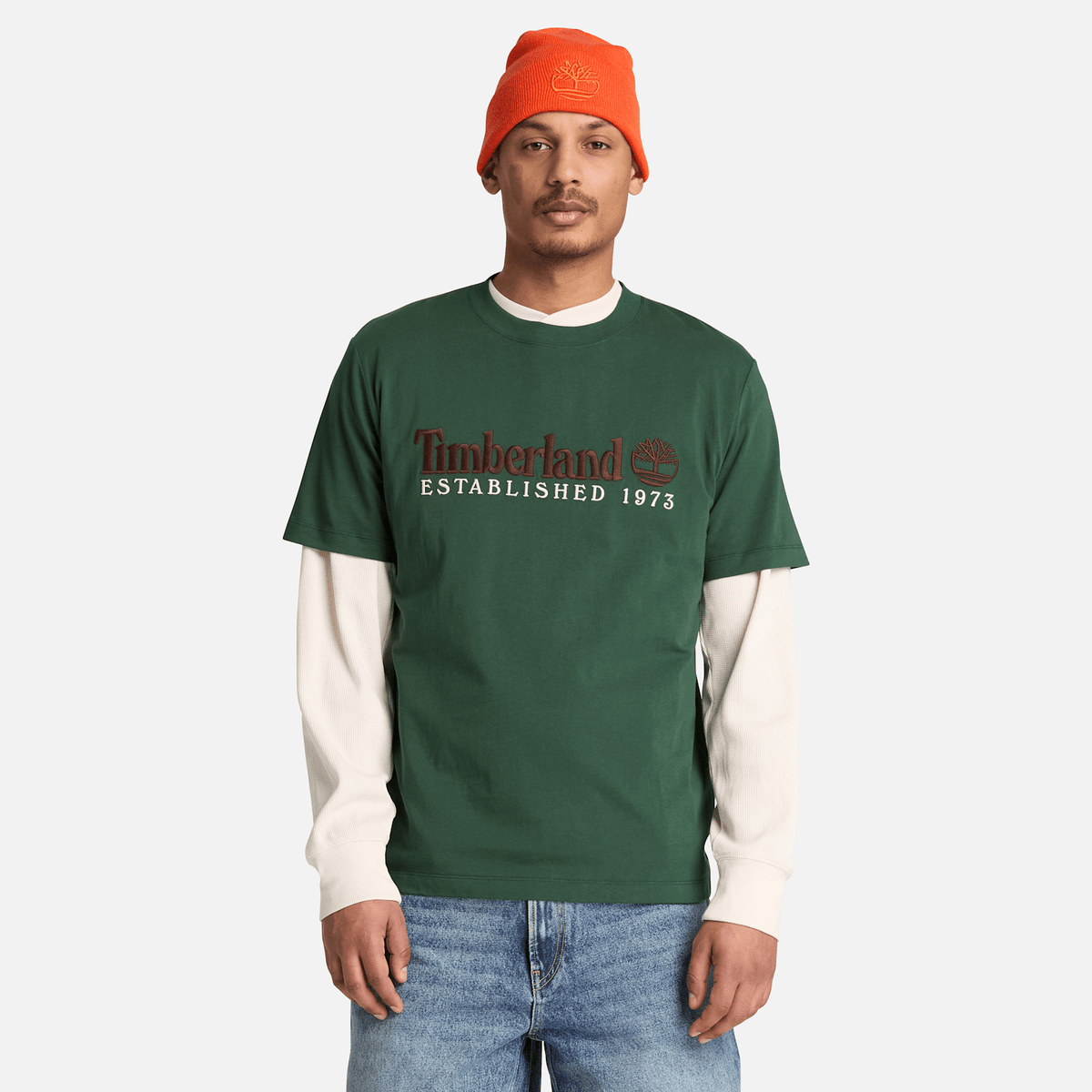 Mens Established 1973 Embroidered ShortSleeve TShirt TBL Sycamore ALT1