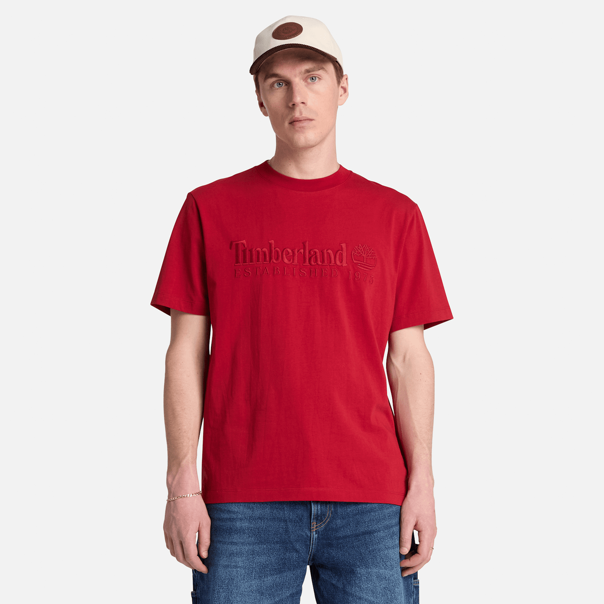 Mens Established 1973 Embroidered ShortSleeve TShirt TBL Rhythmic Red ALT1