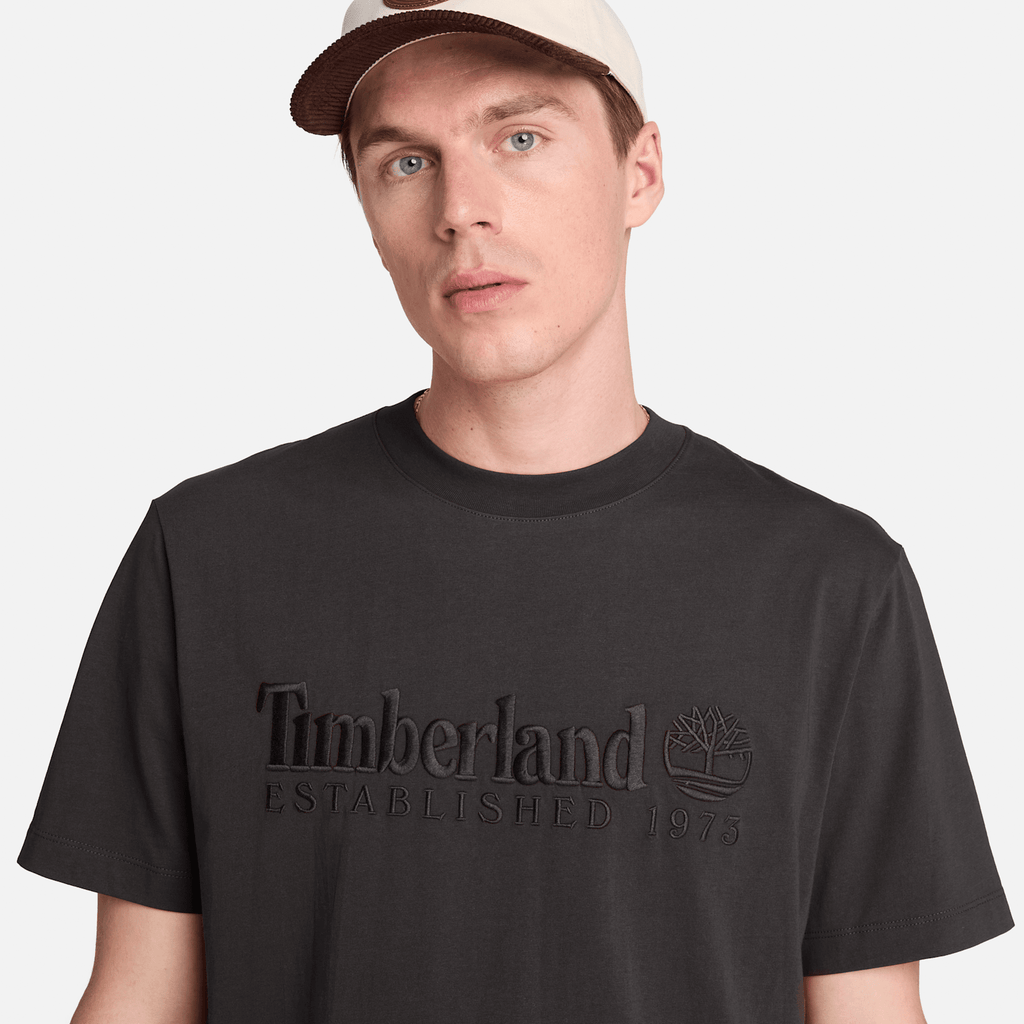 Mens Established 1973 Embroidered ShortSleeve TShirt TBL Vintage Black ALT3