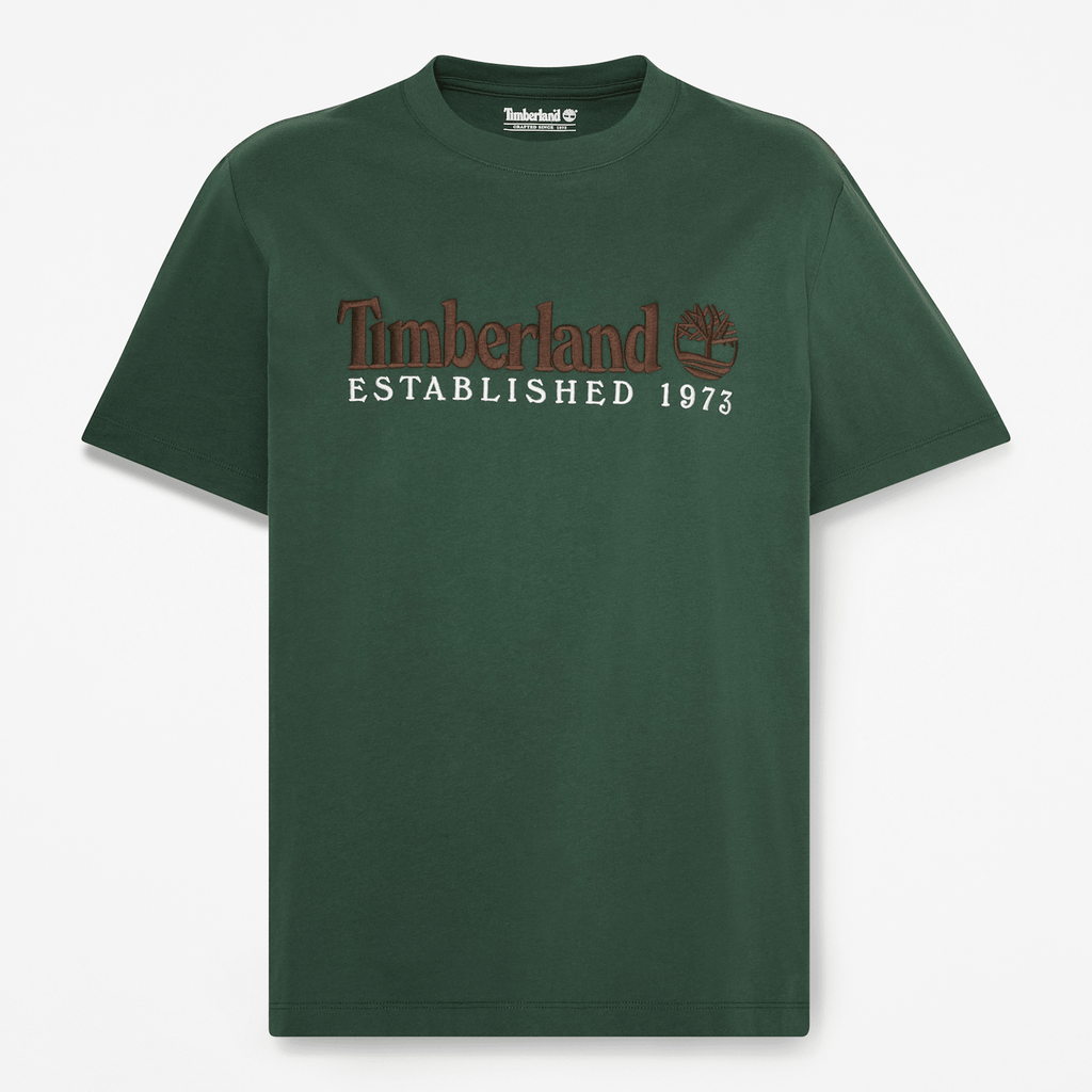 Mens Established 1973 Embroidered ShortSleeve TShirt TBL Sycamore HERO