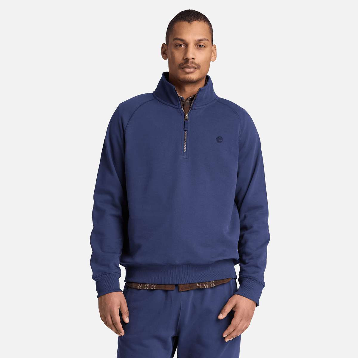 Mens Exeter River Embroidered Logo QuarterZip Sweatshirt TBL Dark Navy ALT1