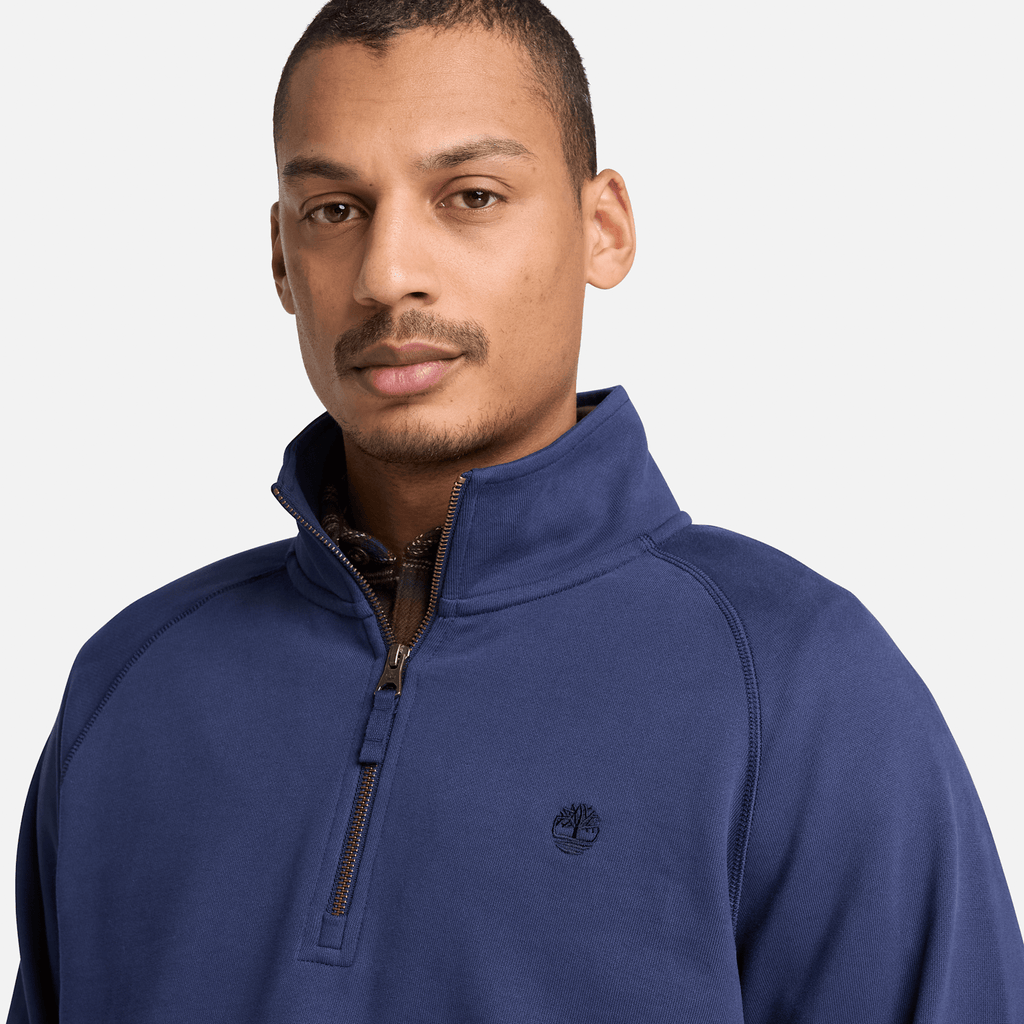 Mens Exeter River Embroidered Logo QuarterZip Sweatshirt TBL Dark Navy ALT3