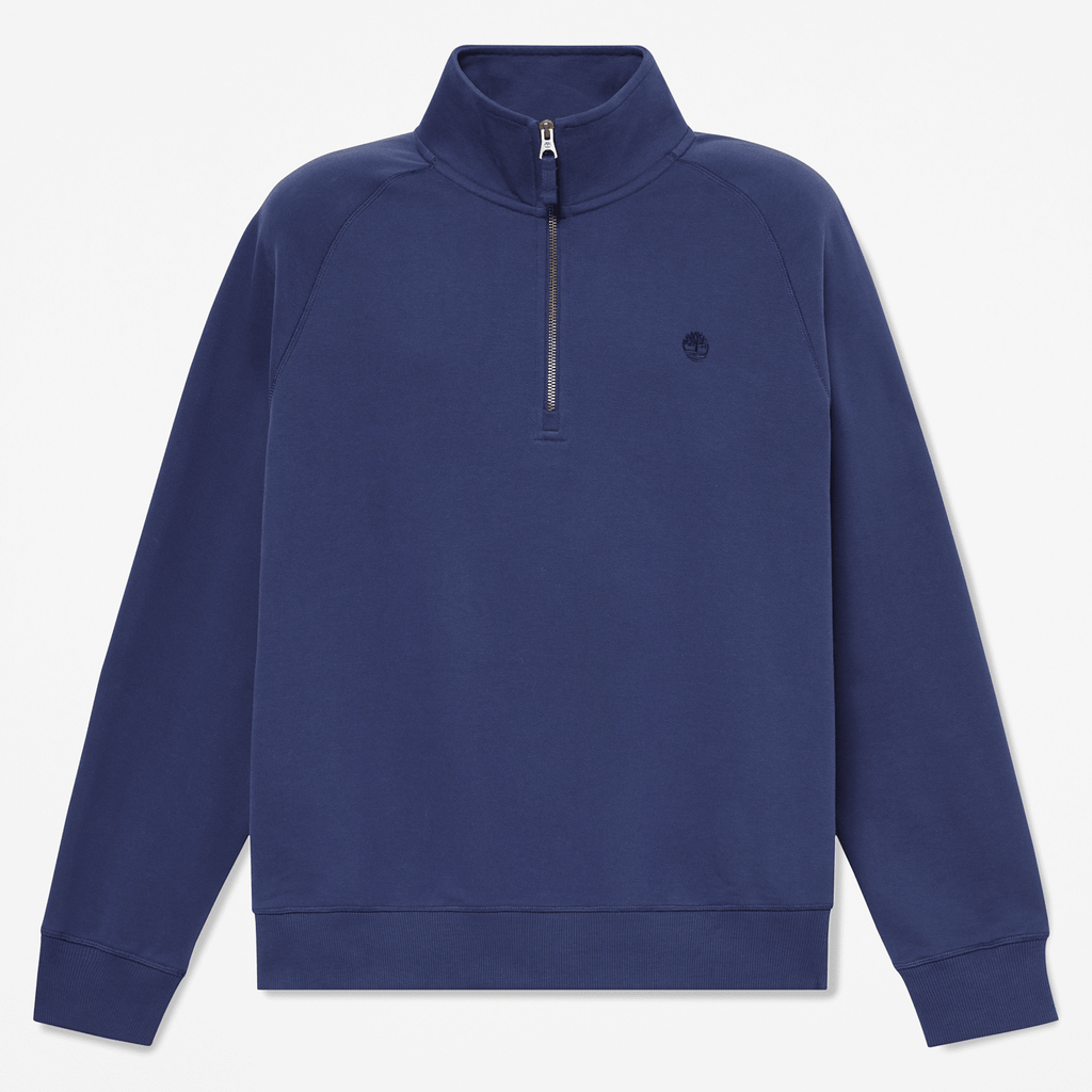 Mens Exeter River Embroidered Logo QuarterZip Sweatshirt TBL Dark Navy HERO