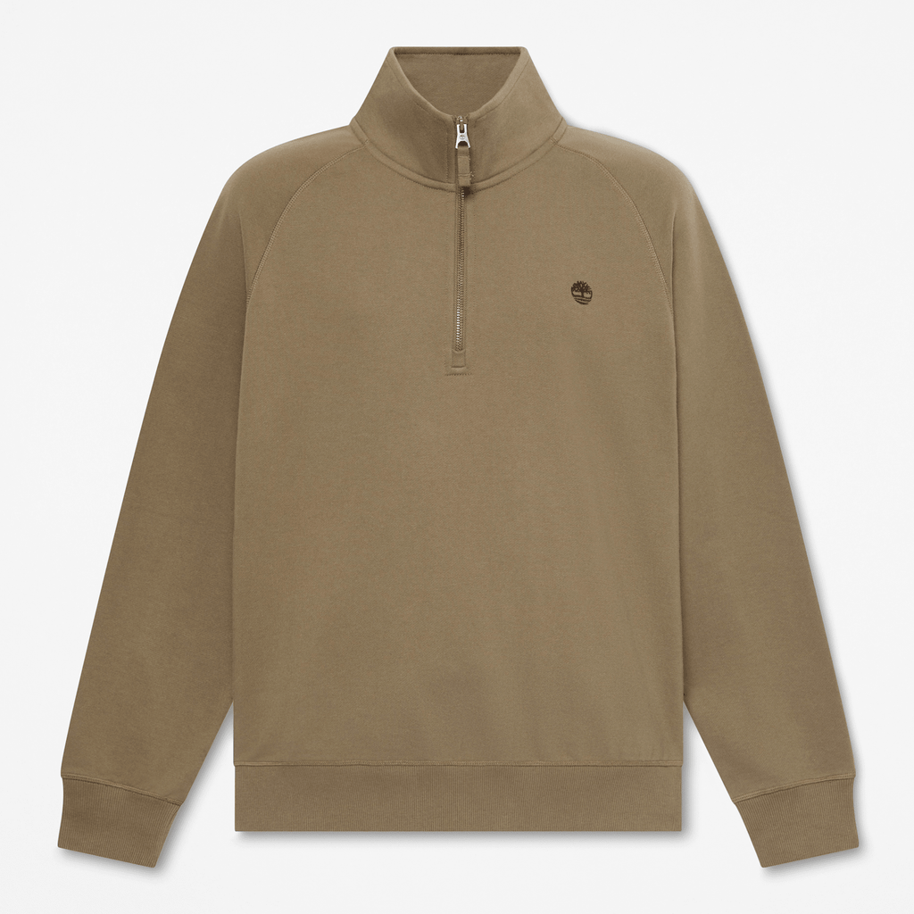 Mens Exeter River Embroidered Logo QuarterZip Sweatshirt TBL Dark Olive HERO