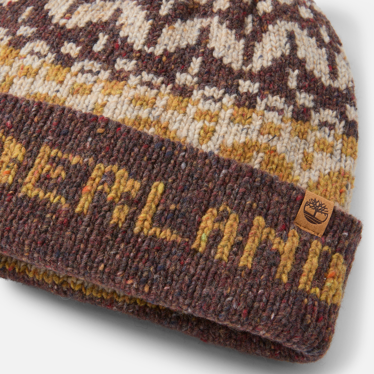 Mens Fairisle Pom Beanie TBL Dark Brown ALT1
