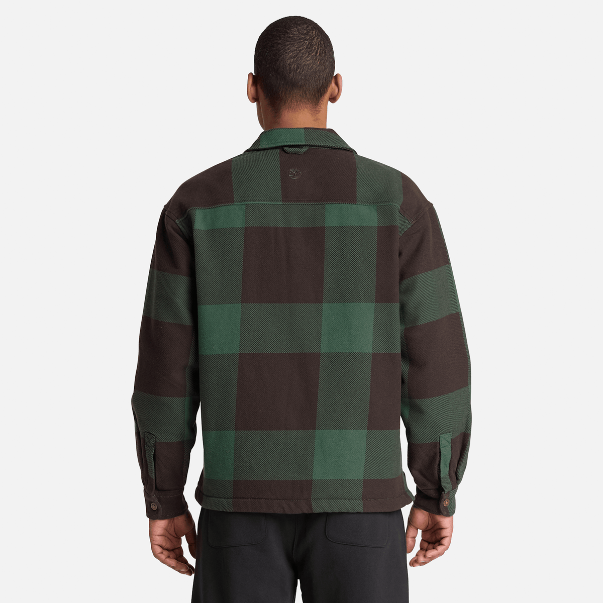 Mens FleeceLined Checkered Overshirt TBL Dark Brown ALT8