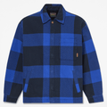 Mens FleeceLined Checkered Overshirt TBL Cobalt Blue HERO