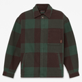 Mens FleeceLined Checkered Overshirt TBL Dark Brown HERO