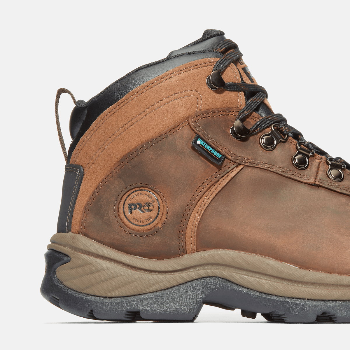 Mens Flume Work Steel Toe Waterproof Work Boot TBL Brown ALT7