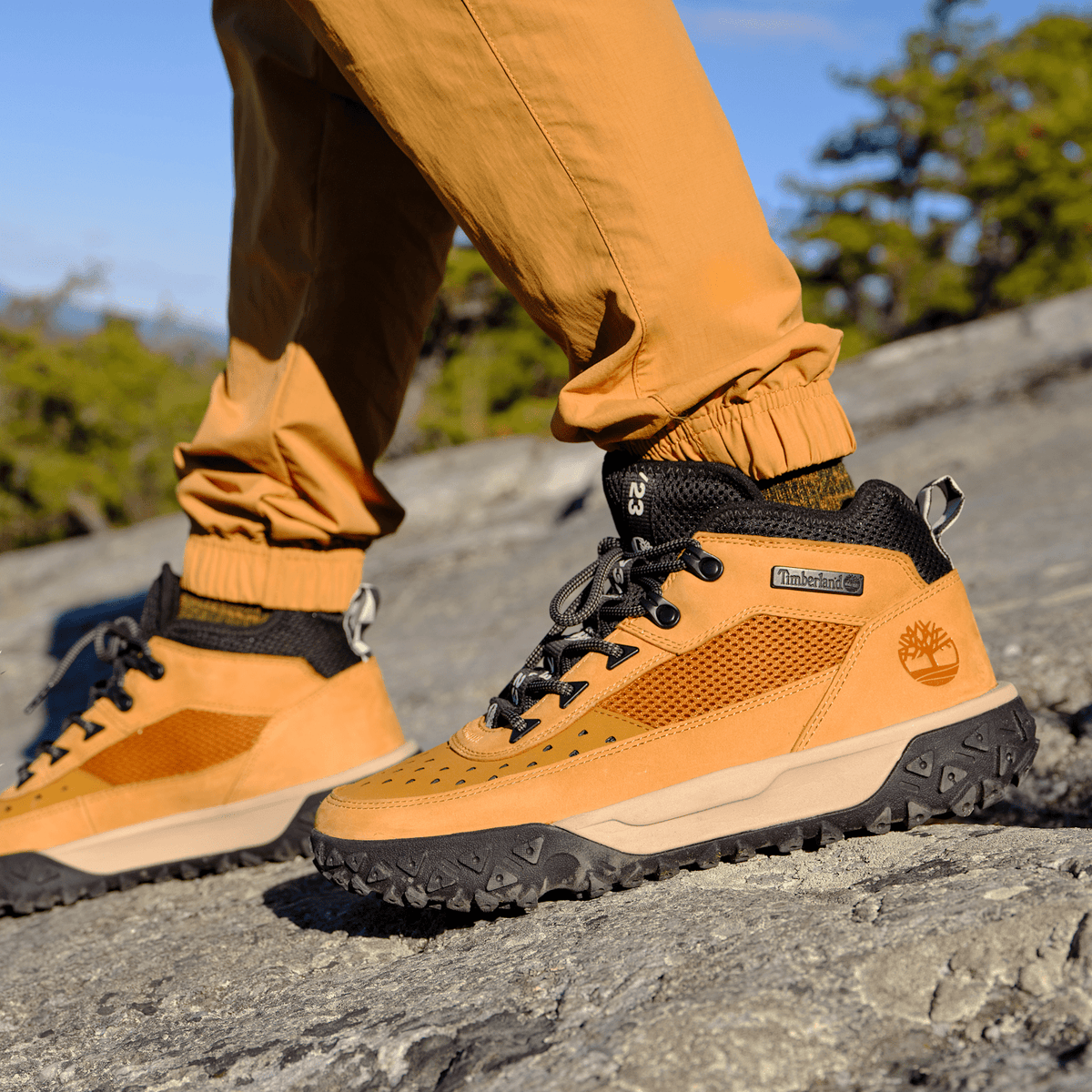 Mens GreenStride Motion 6 Mid LaceUp Sneaker TBL Wheat ALT1