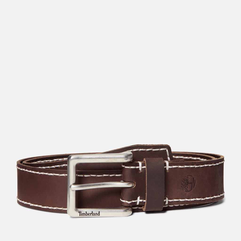 Mens HandStitched Leather Belt TBL Brown HERO