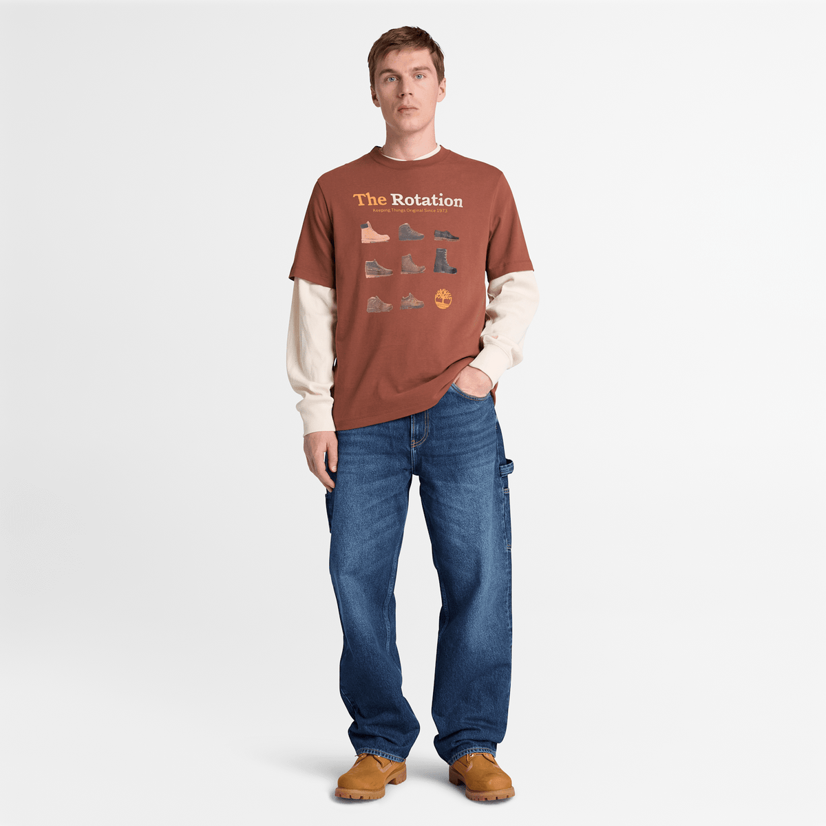 Mens Iconic Footwear ShortSleeve TShirt TBL Brown ALT2