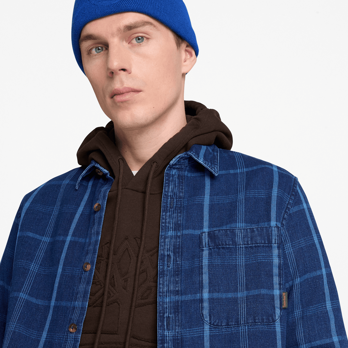 Mens Indigo Check Regular Shirt TBL Mood Indigo ALT3