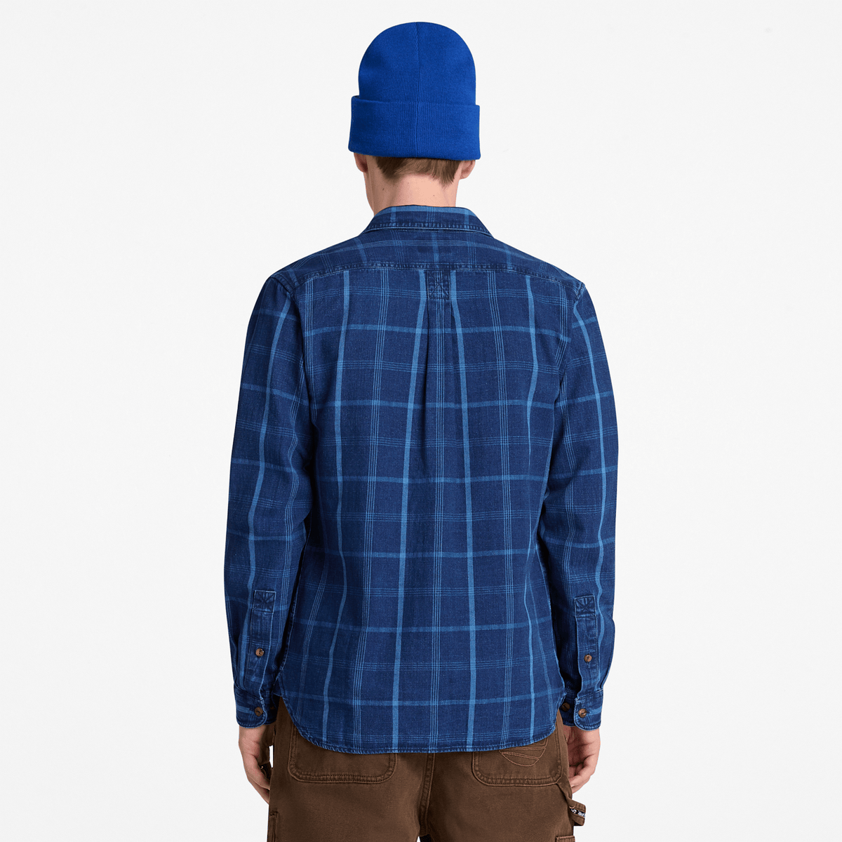 Mens Indigo Check Regular Shirt TBL Mood Indigo ALT8