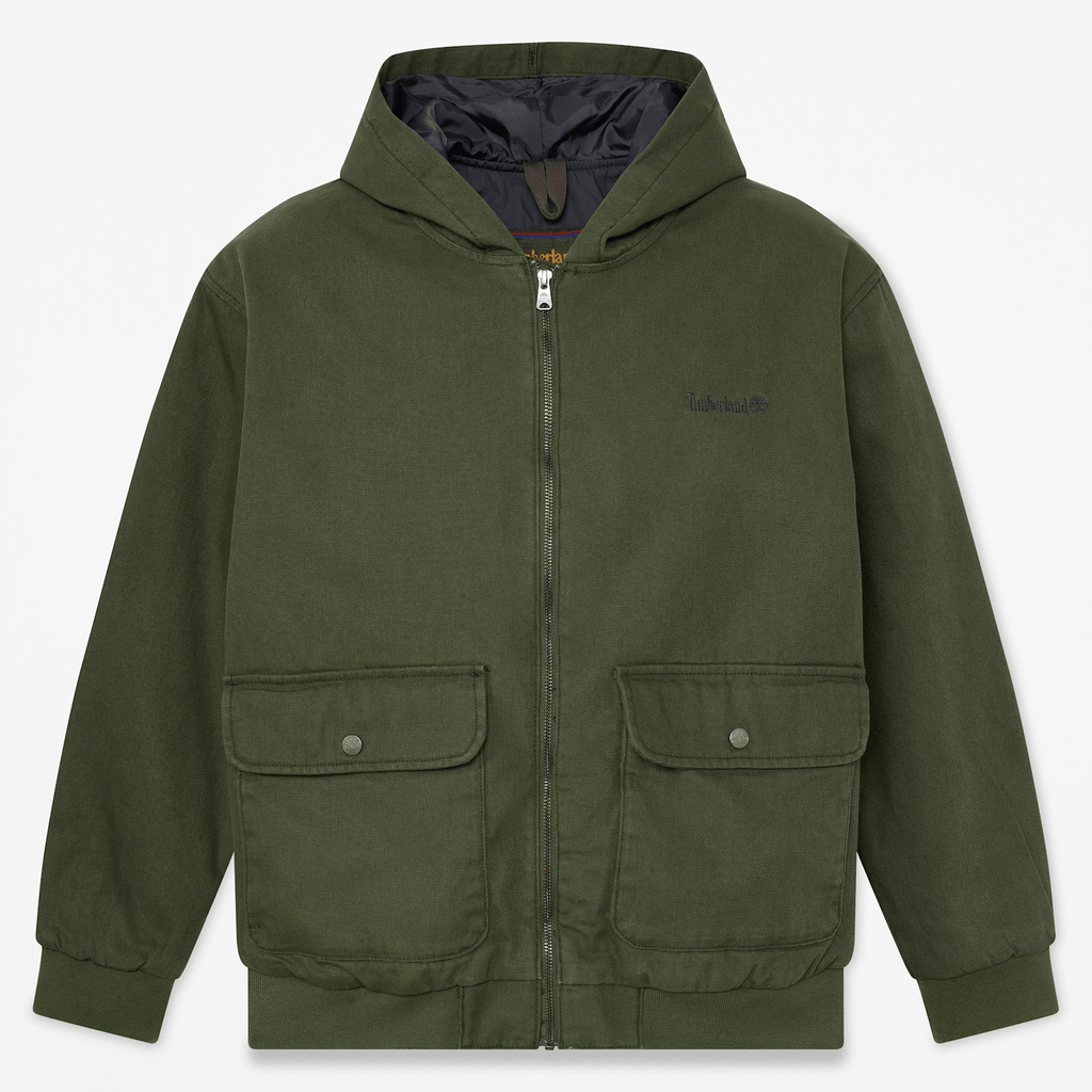 Mens Insulated Canvas Bomber TBL Dark Green HERO