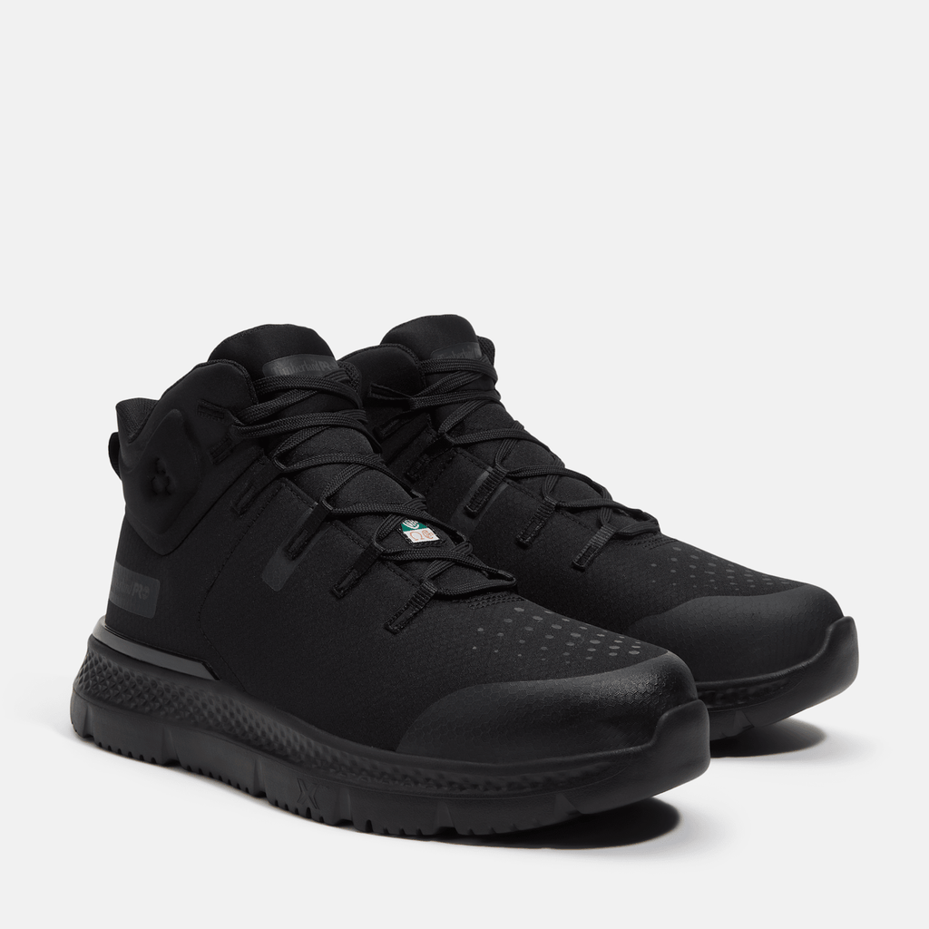Mens Intercept Mid CSA Steel Toe Work Sneaker TBL Black Ripstop Nylon ALT4