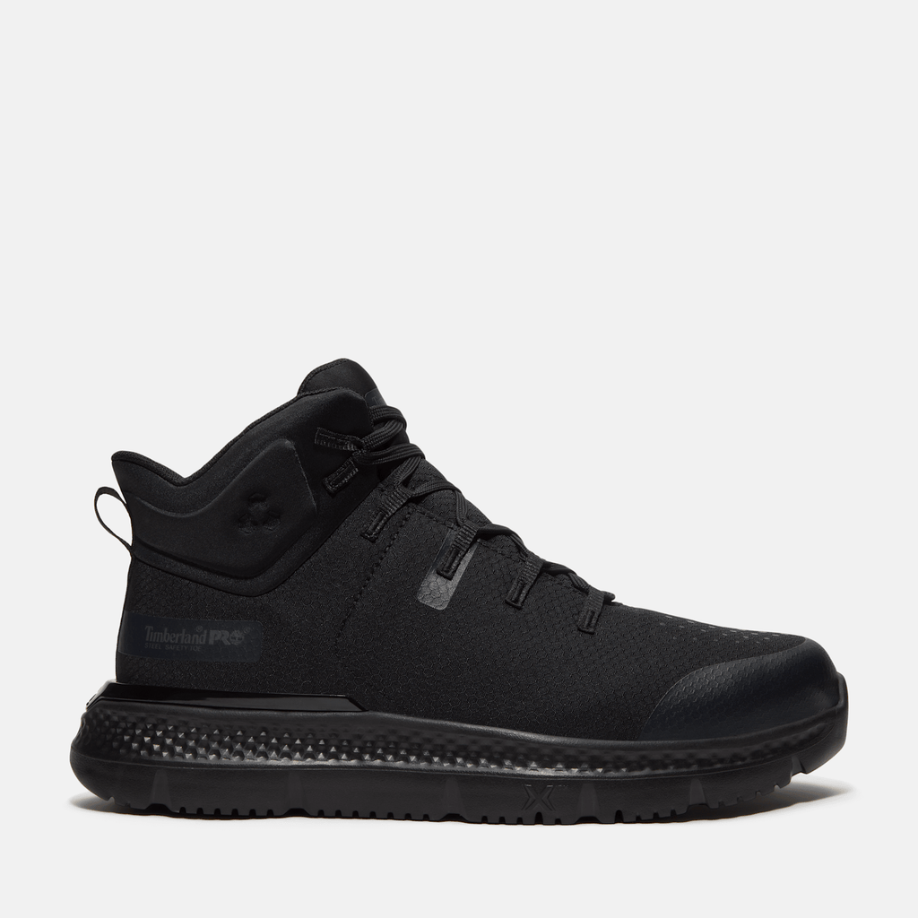 Mens Intercept Mid CSA Steel Toe Work Sneaker TBL Black Ripstop Nylon HERO