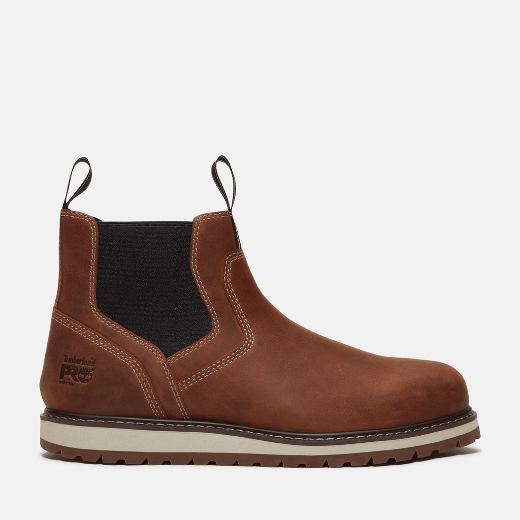 Mens Irvine Chelsea Soft Toe Work Boot TBL Medium Brown FullGrain HERO