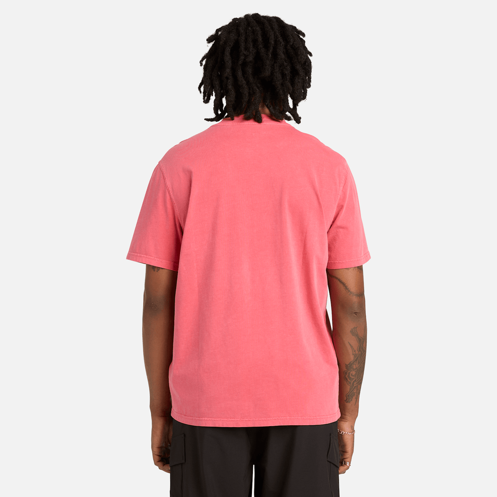 Mens Merrymack River Garment Dyed Chest Pocket TShirt TBL Berry Red ALT8
