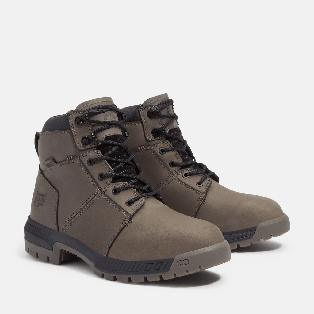 Mens Montauk 6 Soft Toe Work Boot TBL Medium Grey Leather ALT4