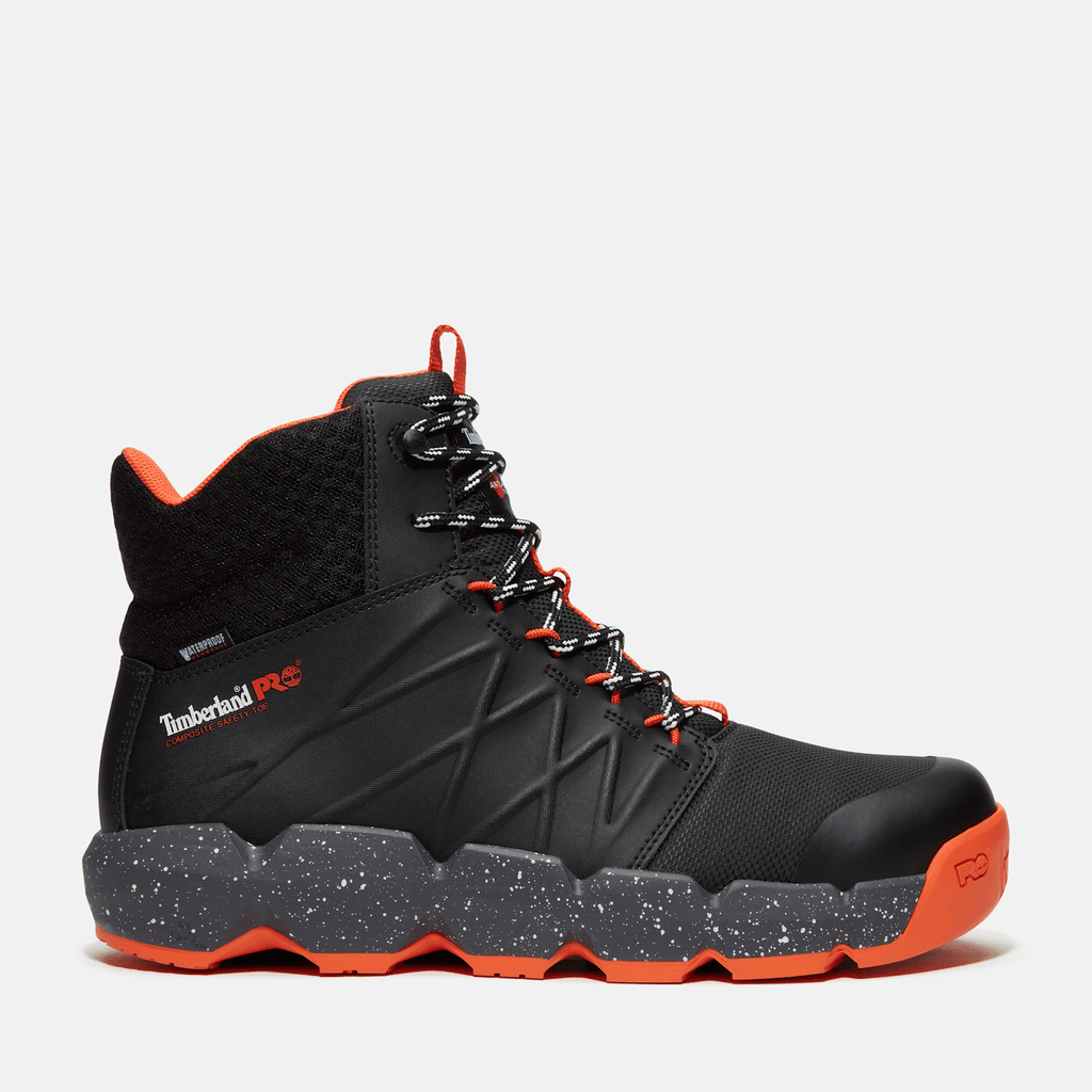 Mens Morphix 6 Waterproof Composite Toe Work Boot TBL Black Leather HERO