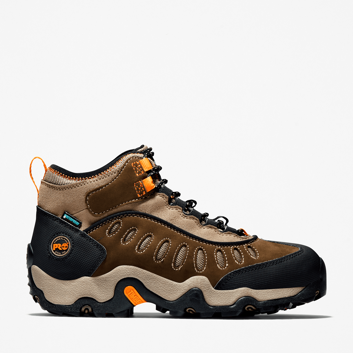 Mens Mudslinger Steel Toe Waterproof Work Boot TBL Brown HERO