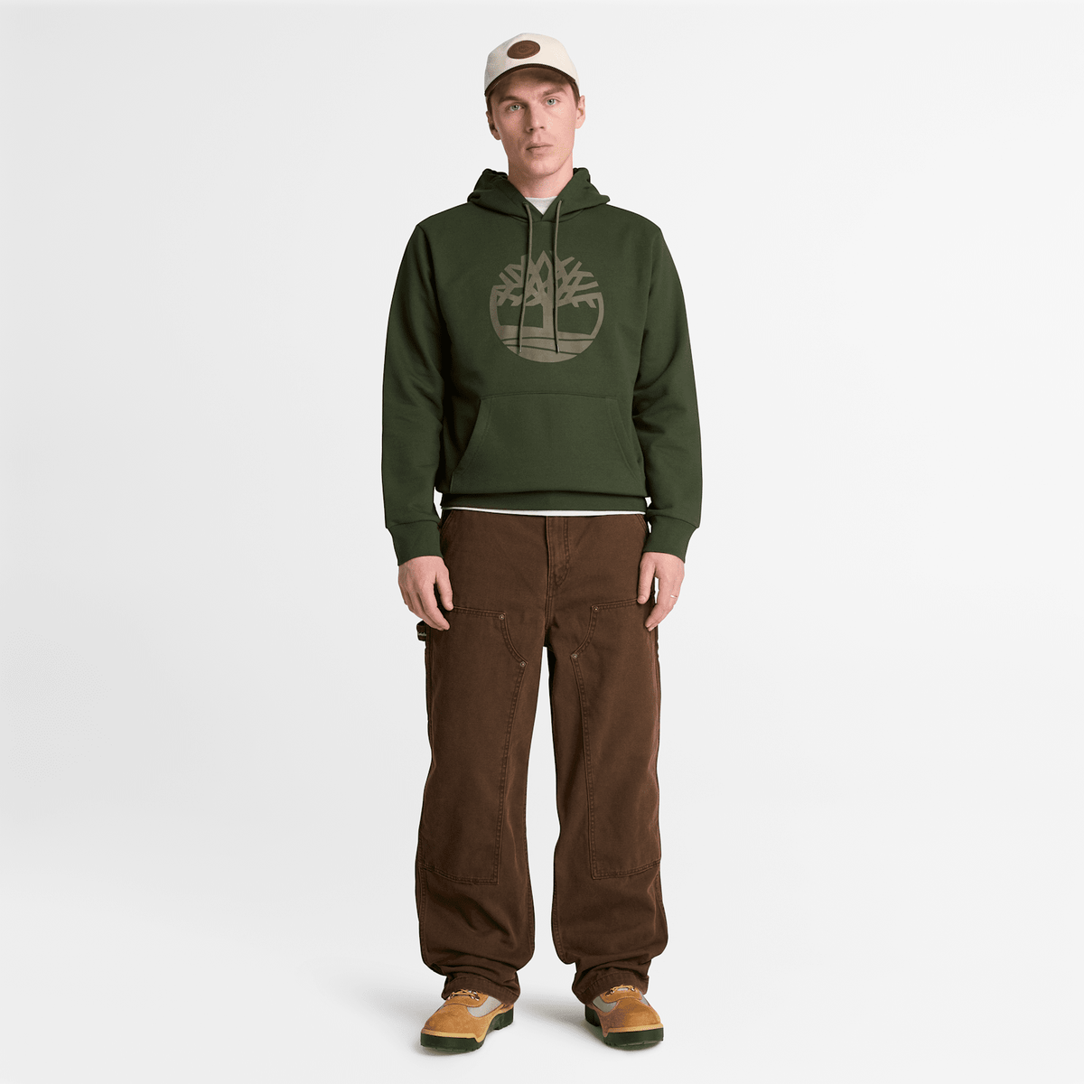 Mens Northwood Tree Logo Hoodie TBL Dark Green ALT2