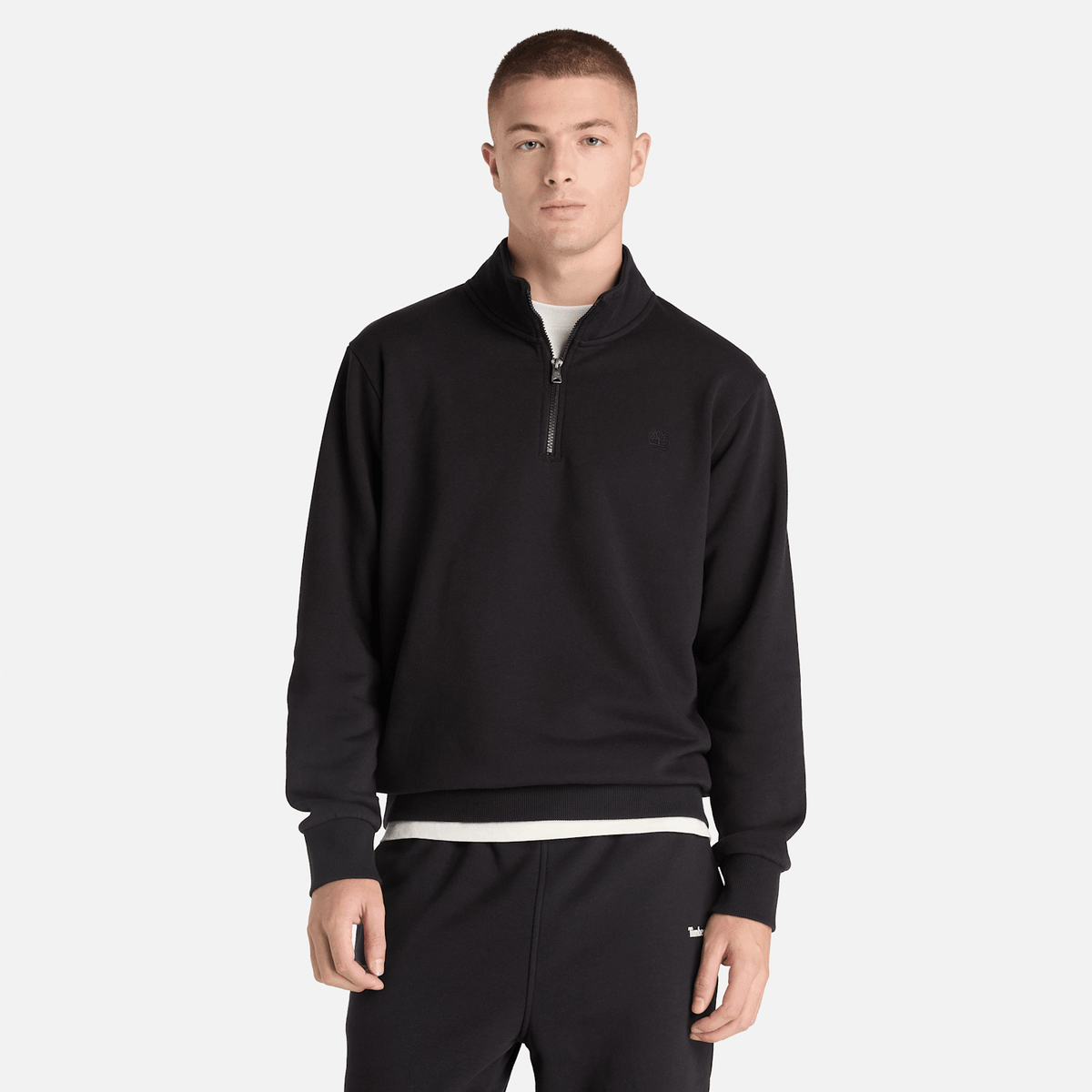 Mens Oyster River QuarterZip Sweatshirt TBL Black ALT1