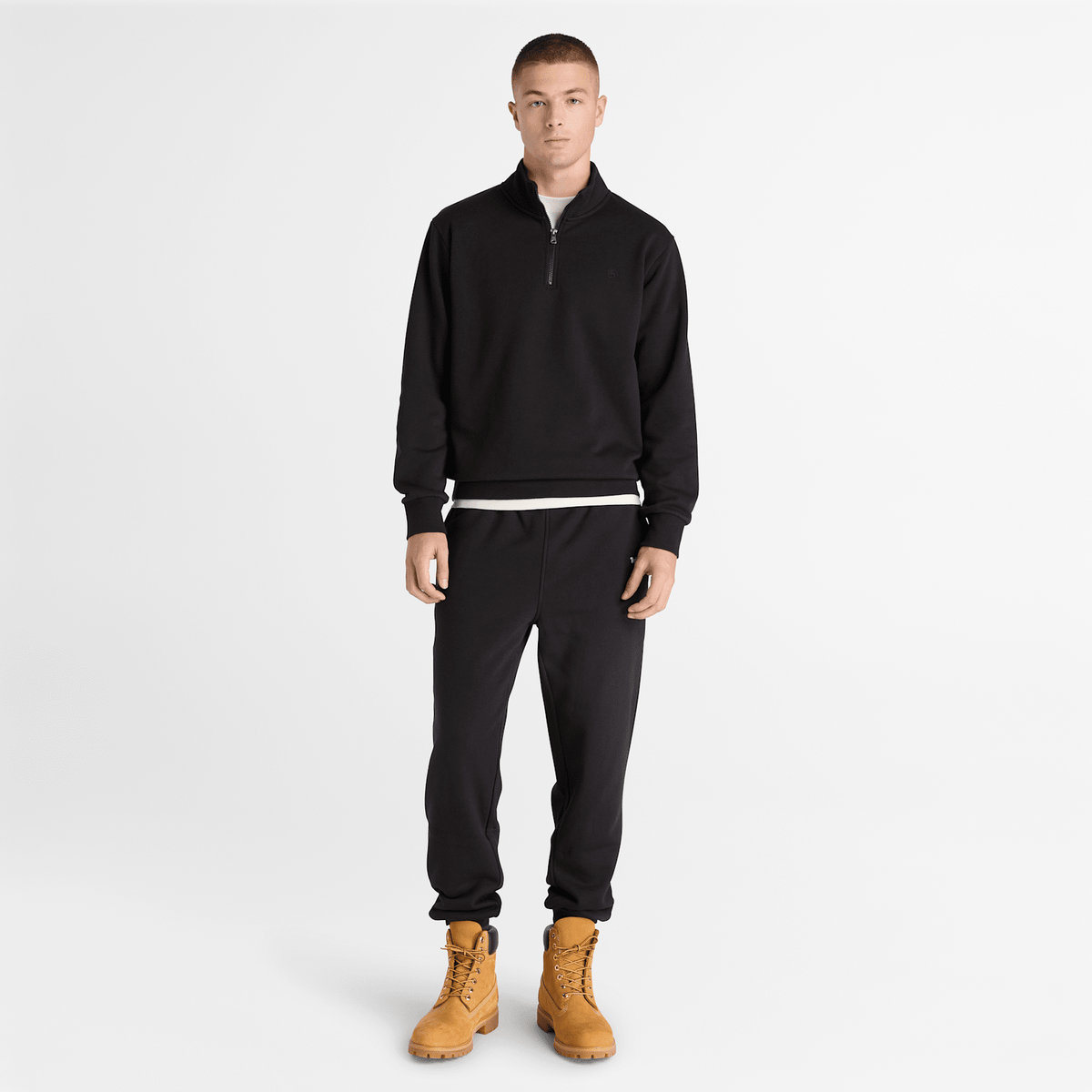 Mens Oyster River QuarterZip Sweatshirt TBL Black ALT2