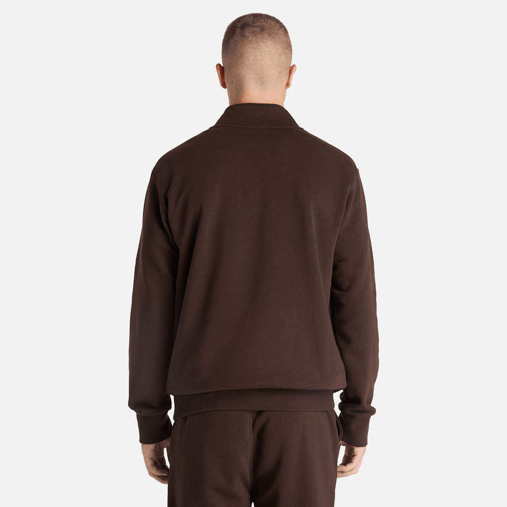 Mens Oyster River QuarterZip Sweatshirt TBL Dark Brown ALT8