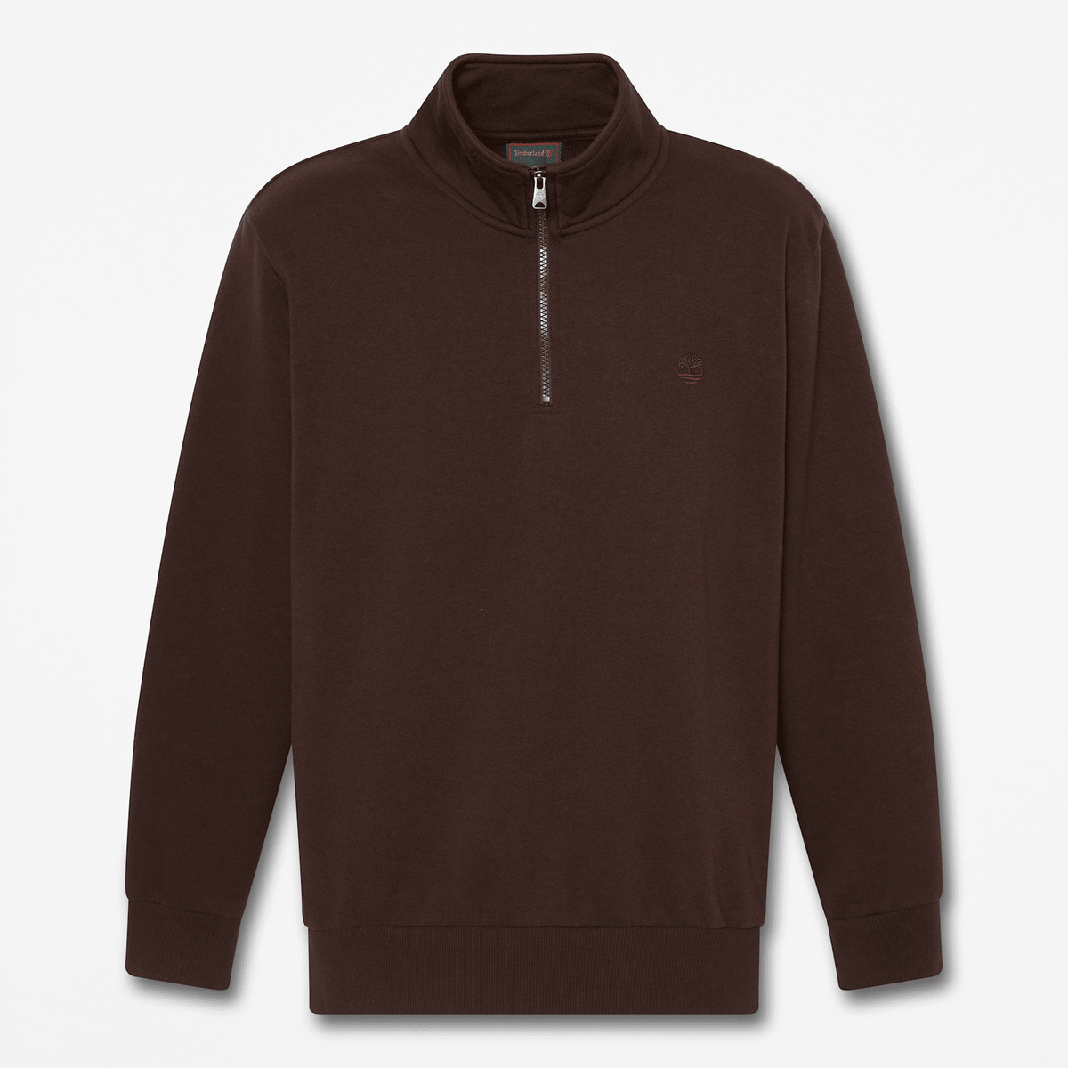 Mens Oyster River QuarterZip Sweatshirt TBL Dark Brown HERO