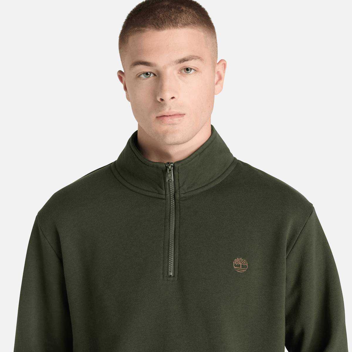 Mens Oyster River QuarterZip Sweatshirt TBL Dark Green ALT3
