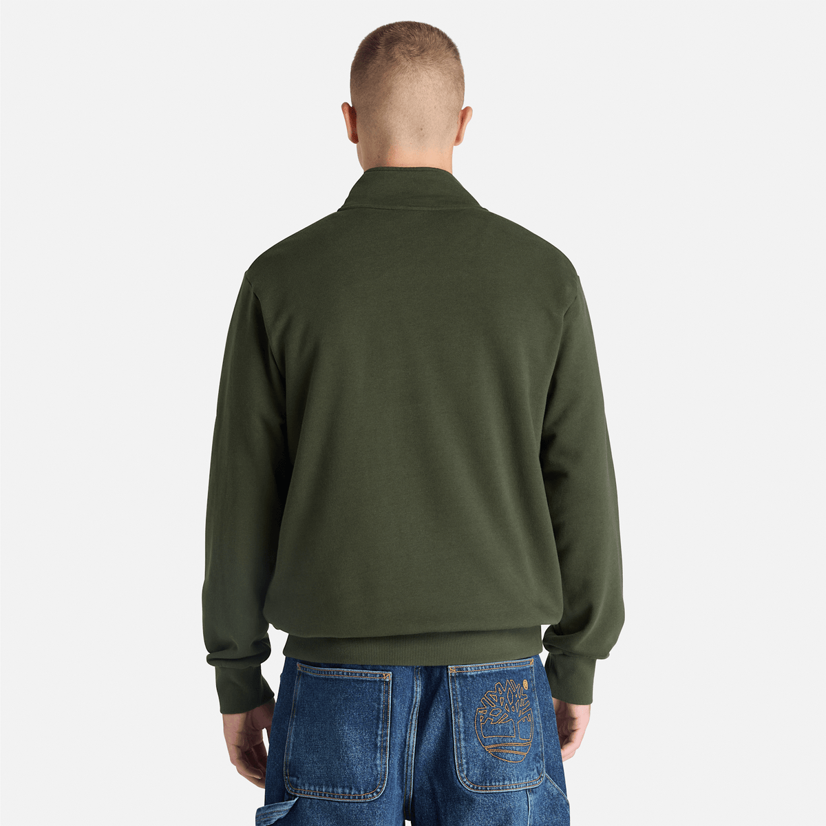 Mens Oyster River QuarterZip Sweatshirt TBL Dark Green ALT8