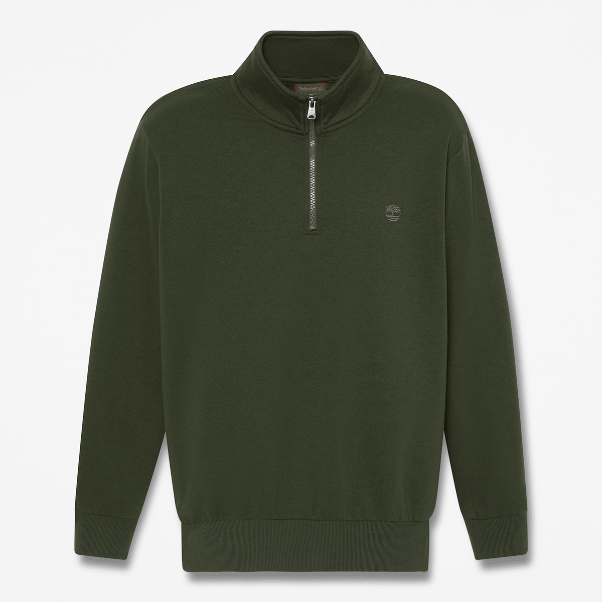 Mens Oyster River QuarterZip Sweatshirt TBL Dark Green HERO