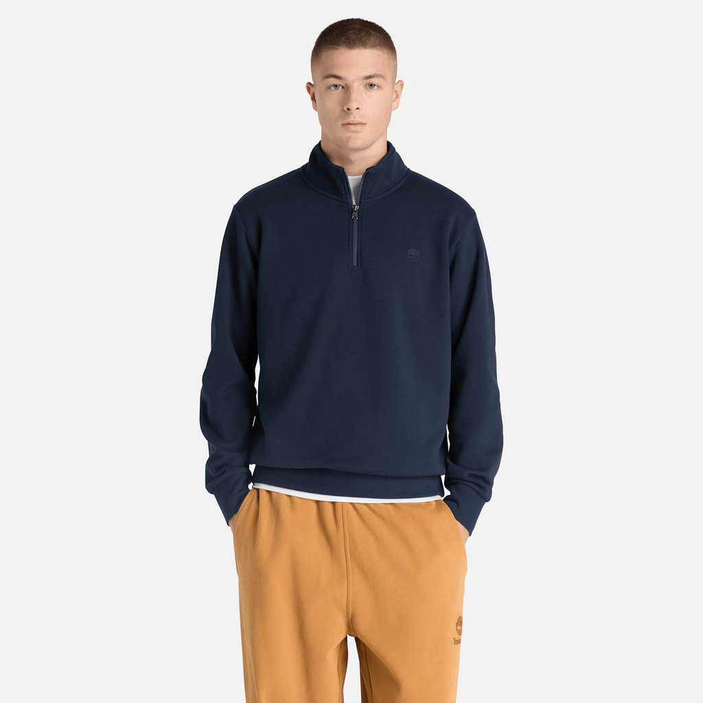 Mens Oyster River QuarterZip Sweatshirt TBL Dark Sapphire ALT1
