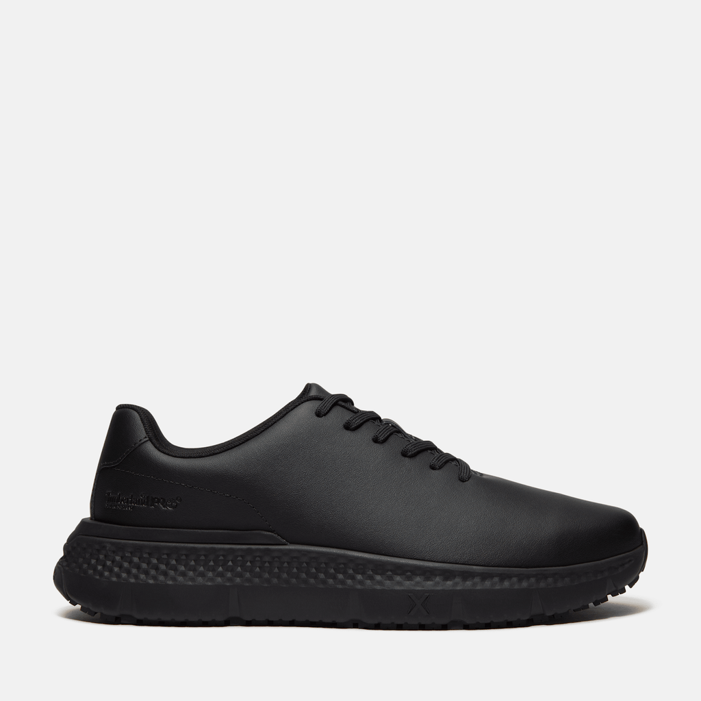 Mens Power Shift SlipResistant Hospitality Work Sneaker TBL Black Leather HERO