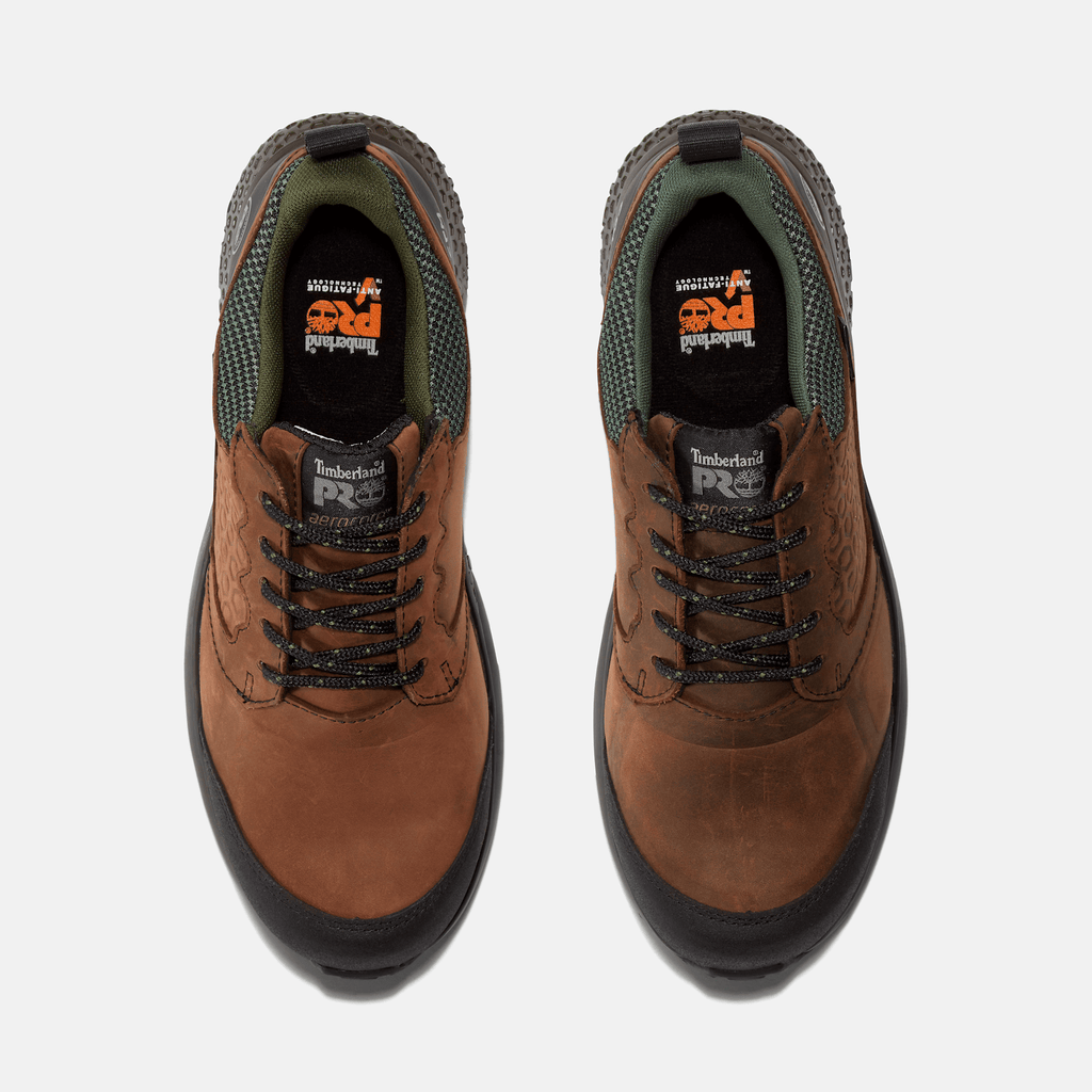 Mens Reaxion Composite Toe Waterproof Work Sneaker TBL BrownGreen ALT2