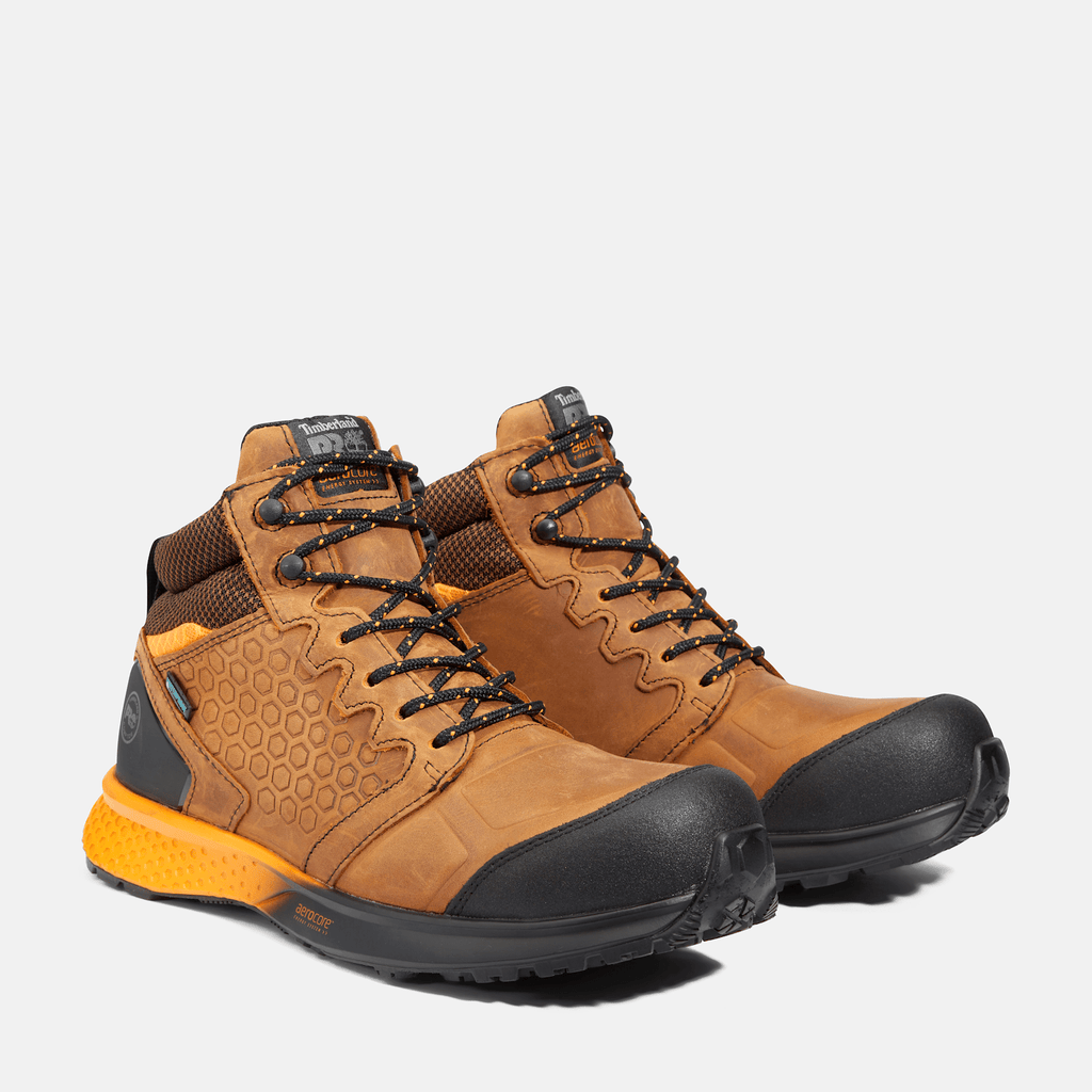 Mens Reaxion Composite Toe Waterproof Work Sneaker TBL BrownOrange ALT4