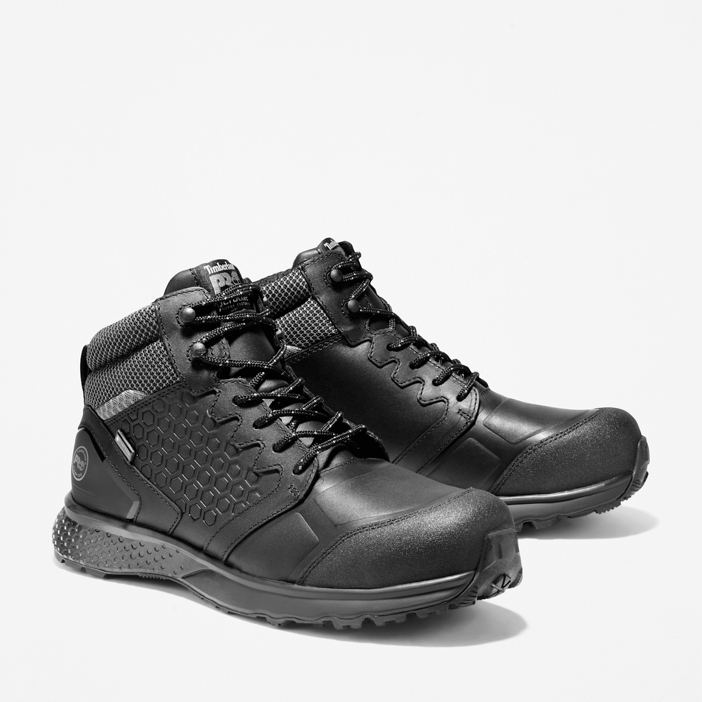 Mens Reaxion Composite Toe Waterproof Work Sneaker TBL BlackGrey ALT4