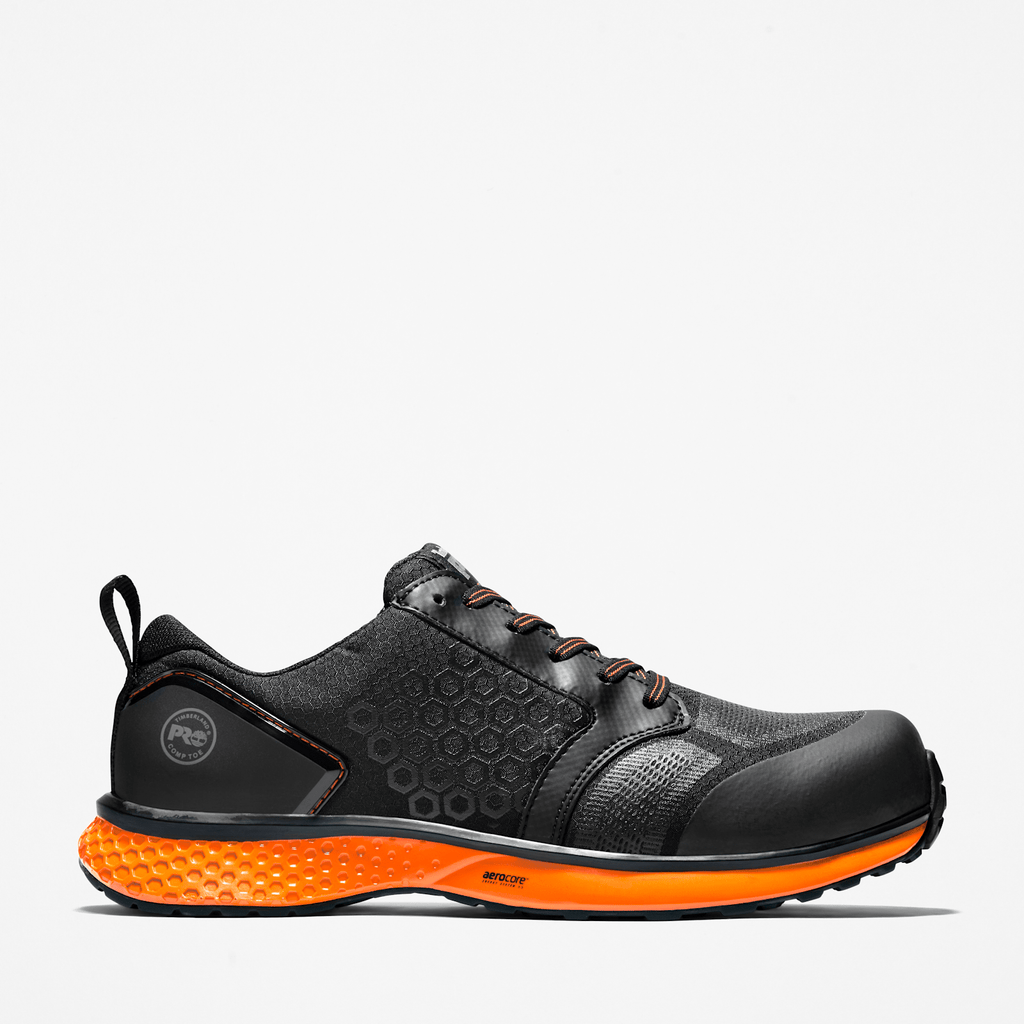 Mens Reaxion Composite Toe Work Sneaker TBL BlackOrange HERO