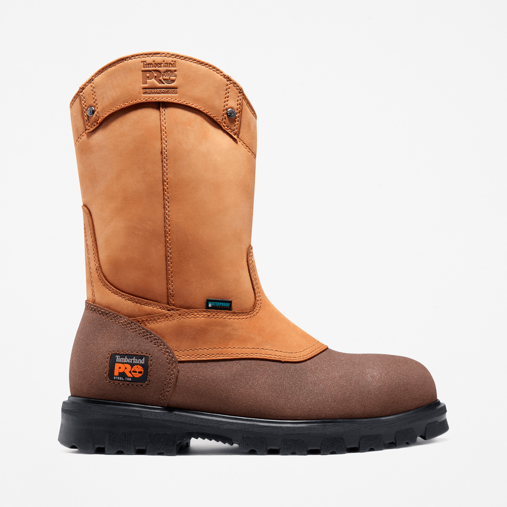 Mens Rigmaster Pull On Steel Toe Waterproof Work Boot TBL Brown HERO