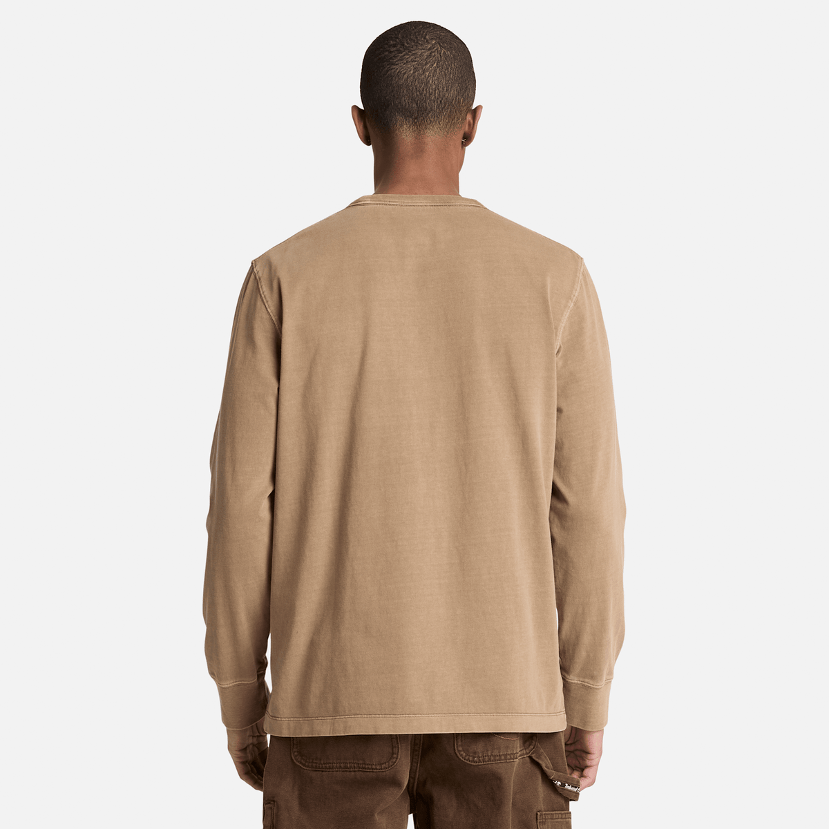 Mens South Cabot Garment Dye LongSleeve TShirt TBL Medium Brown Wash ALT8