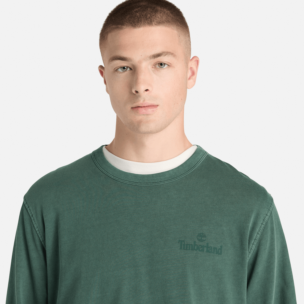Mens South Cabot Garment Dye LongSleeve TShirt TBL Dark Teal Wash ALT3