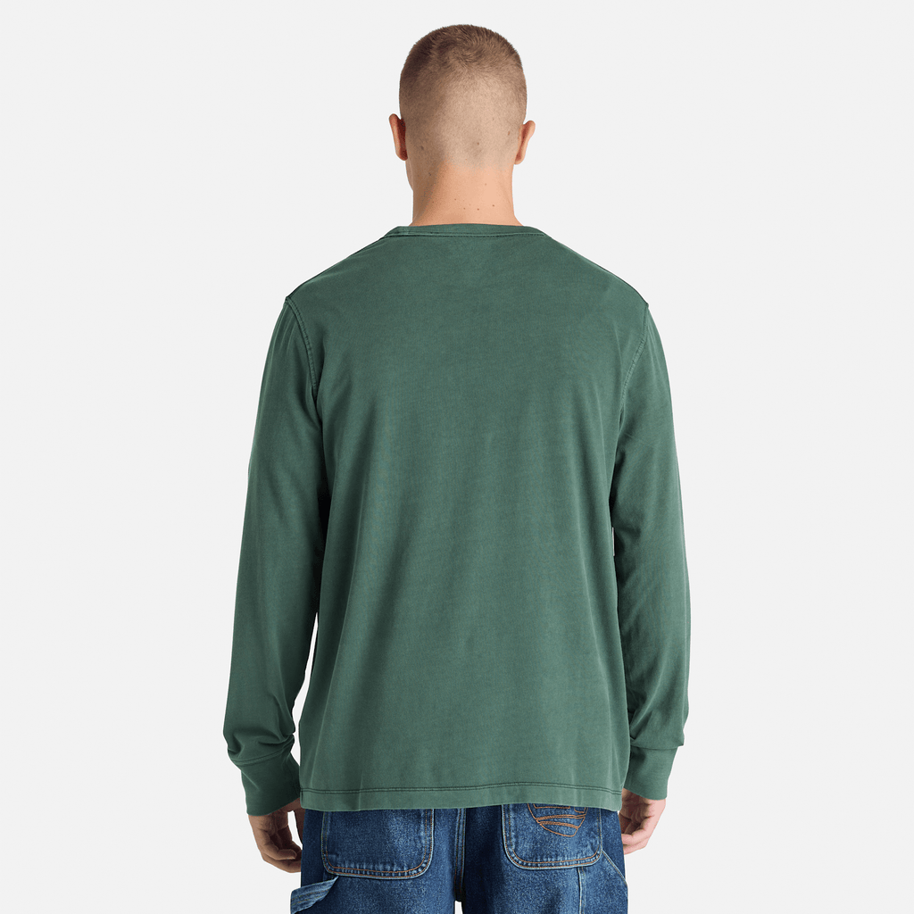Mens South Cabot Garment Dye LongSleeve TShirt TBL Dark Teal Wash ALT8