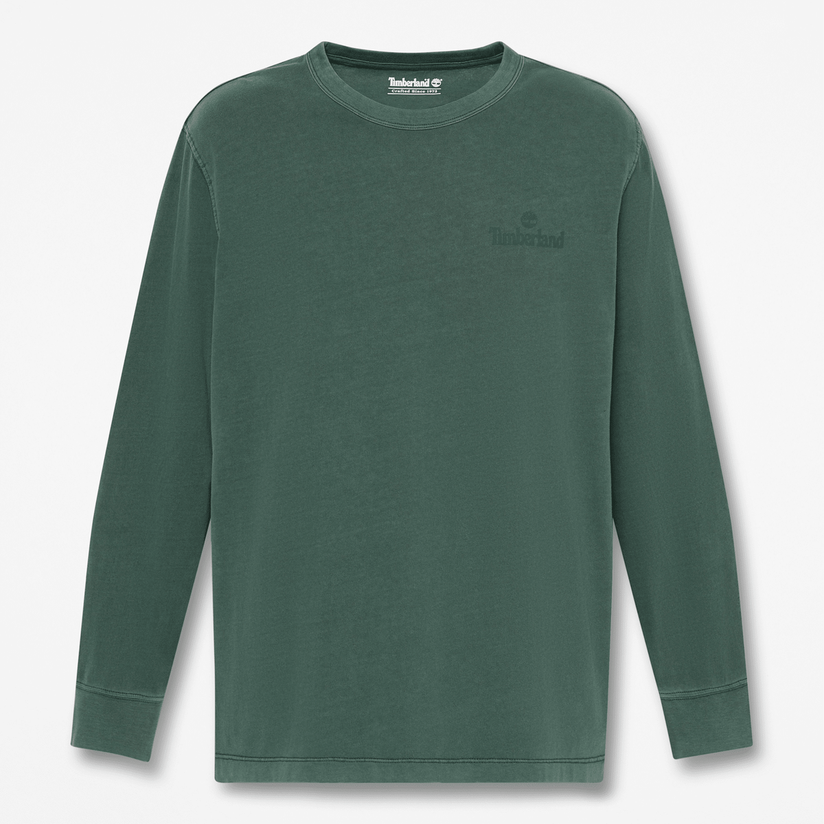 Mens South Cabot Garment Dye LongSleeve TShirt TBL Dark Teal Wash HERO