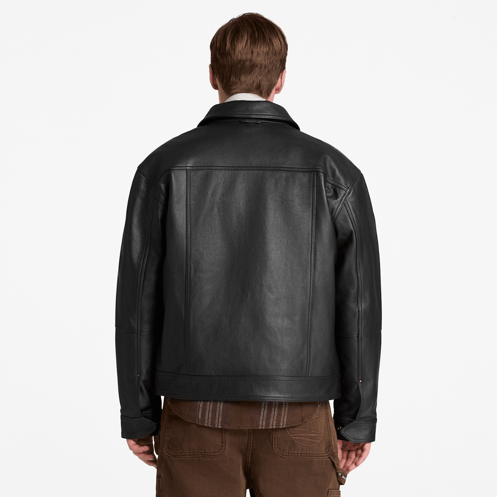 Mens Stratham Leather Bomber TBL Black ALT8