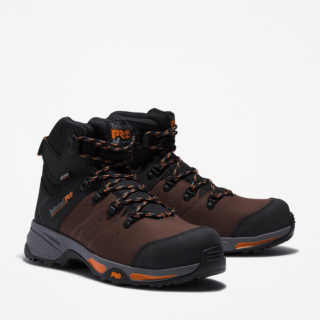 Mens Switchback Composite Toe Waterproof Work Boot TBL BrownOrange ALT5