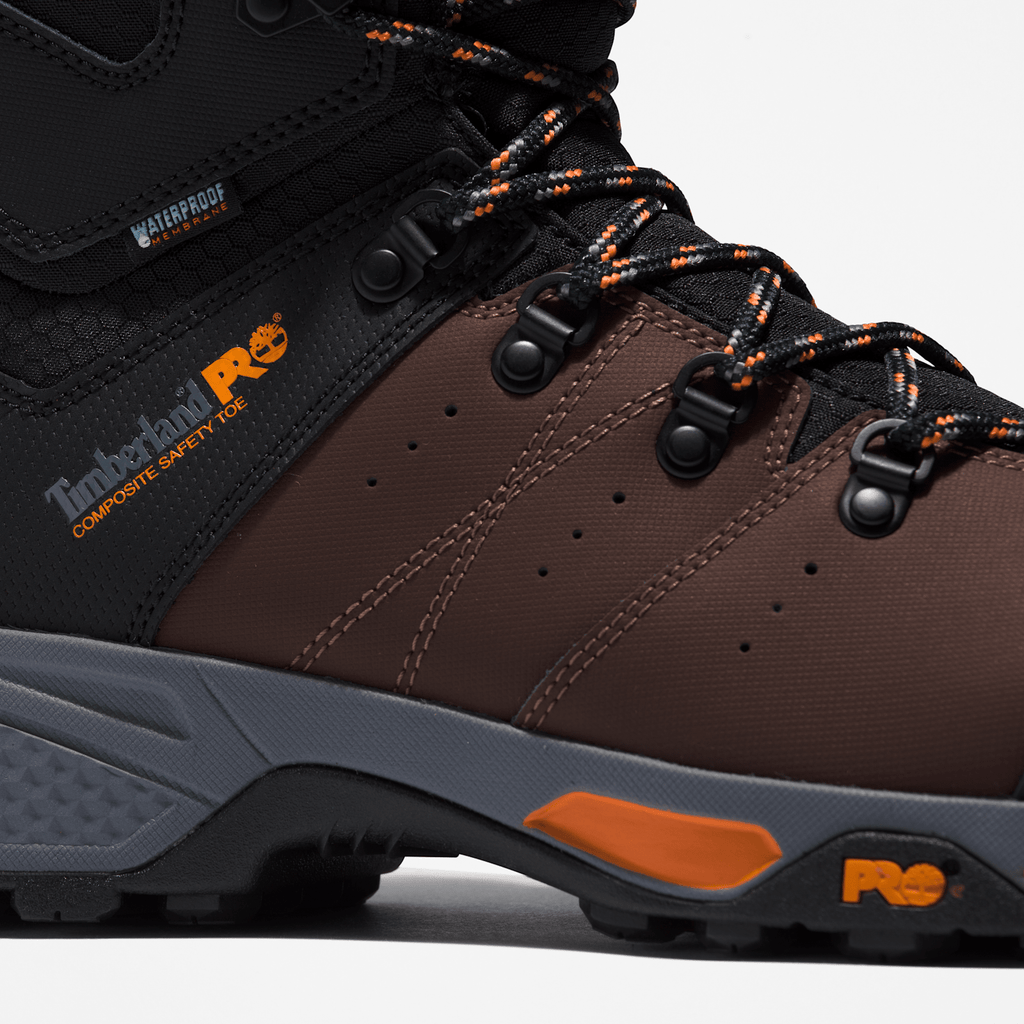 Mens Switchback Composite Toe Waterproof Work Boot TBL BrownOrange ALT8